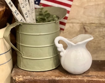 Vintage White Creamer Pitcher Farmhouse Decor