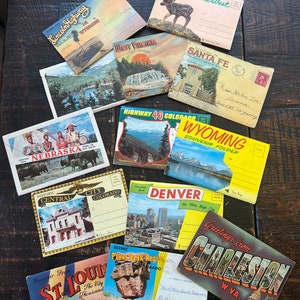 Lot de cartes postales vintage Western States