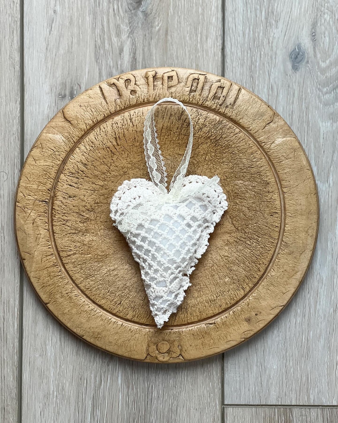 Handmade Antique Doily Heart Pillow Hanger Farmhouse Decor - Etsy