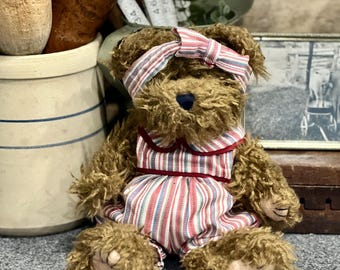 Vintage Boyds Bear Collection Teddy Bear with Striped Outfit