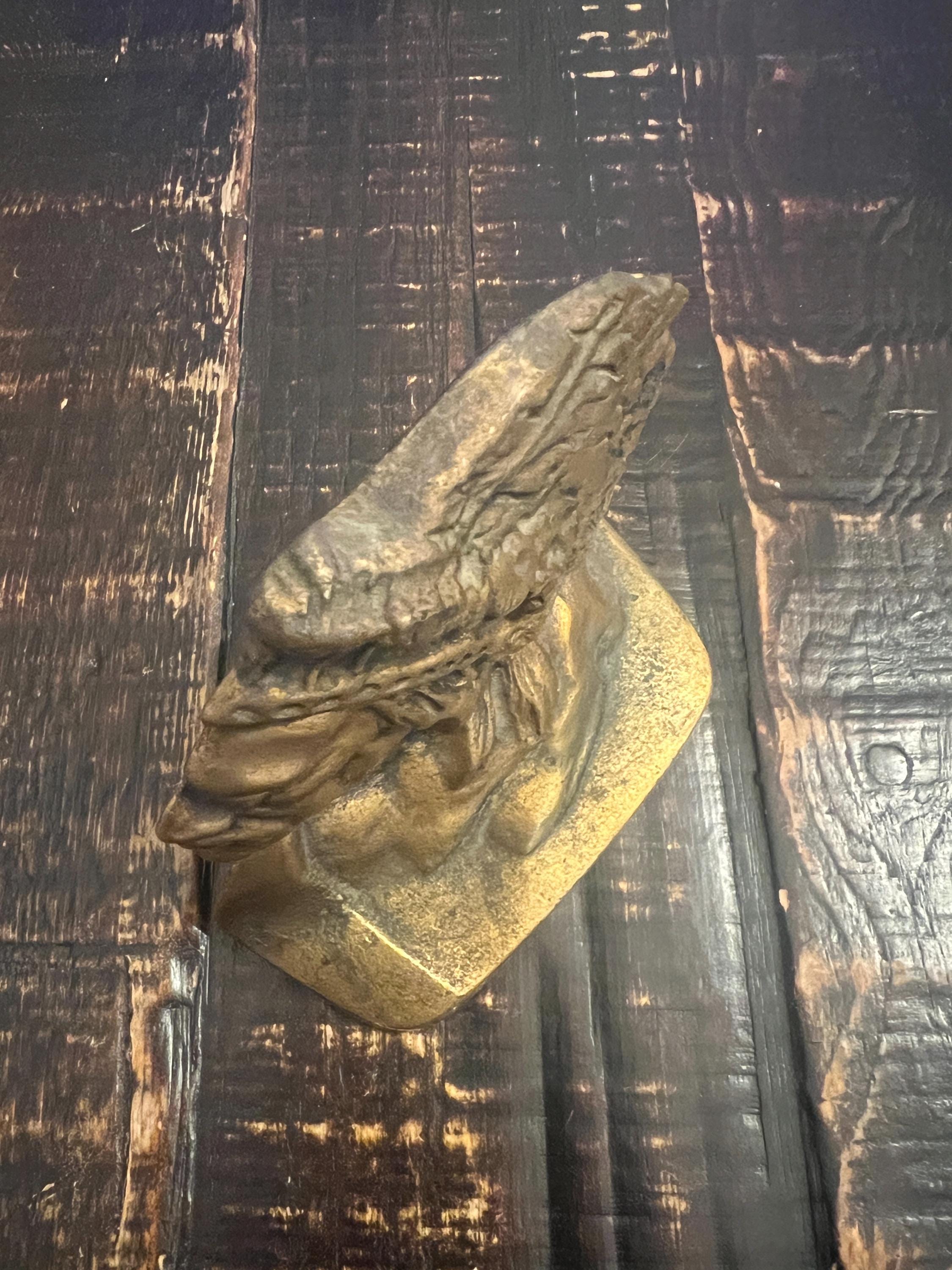 Rare Antique Native American Indian Chief Brass Bronze Metal