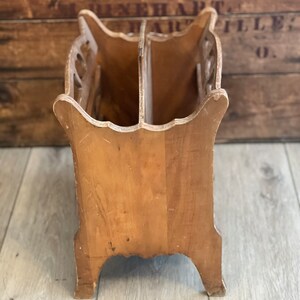 Vintage Magazine Rack Butler Original Book Newspaper Holder Mahogany ...