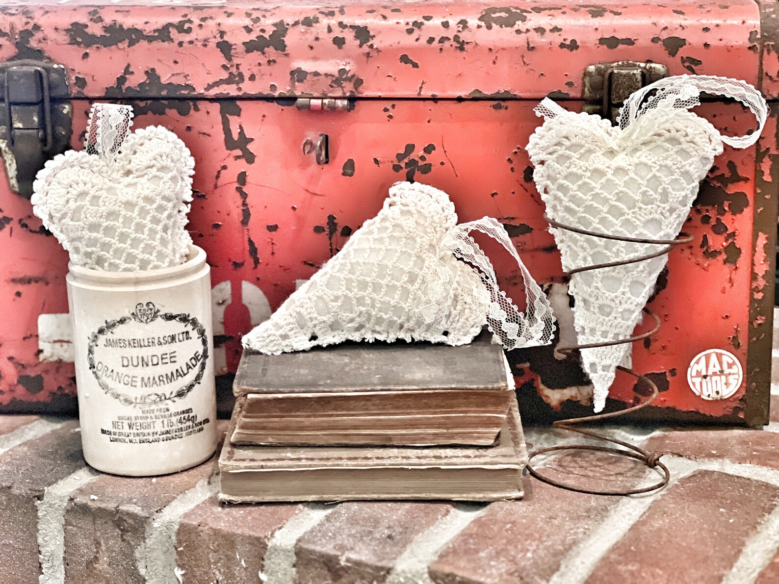 Handmade Antique Doily Heart Pillow Hanger Farmhouse Decor - Etsy