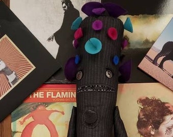 Acoustic Agatha -Suitable Beast- Sonic Spy -Sisterhood of the Bright Moon- Heroine - Handmade Stuffed Beast - Soft Sculpture - Upcycled Suit