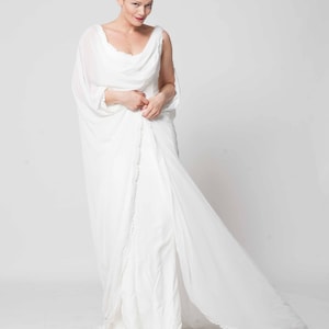 Deadstock silk wedding dress/georgette dress/sophisticated designer wedding dress/ethereal wedding dress/ivory wedding dress/s