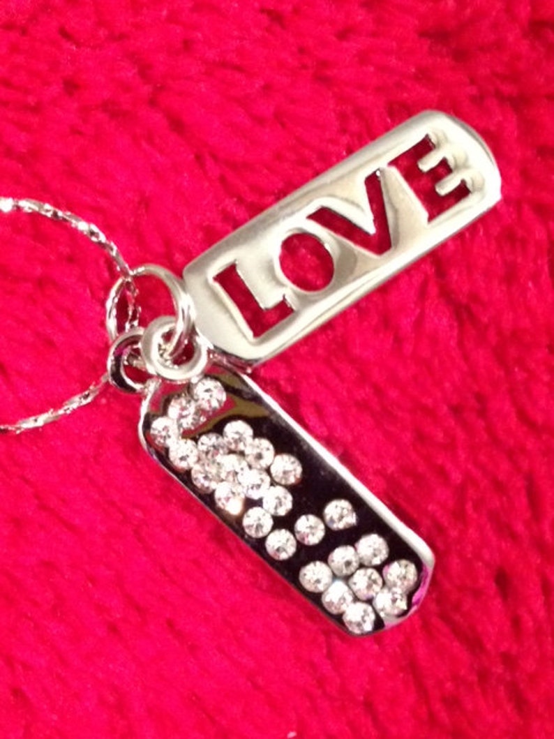 Love Tags Necklace Etsy