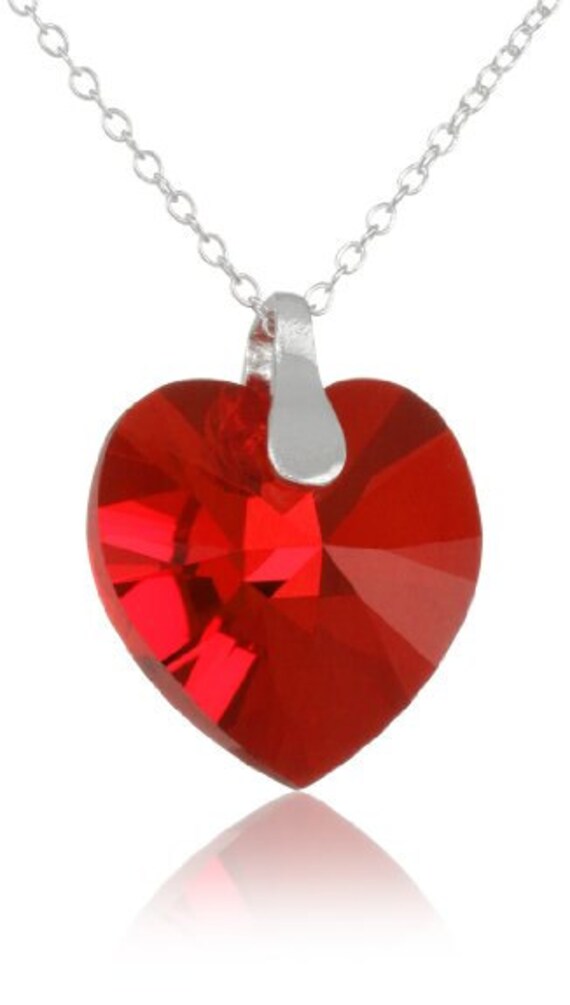 Red Heart Necklace Etsy