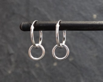 Silver Hoops, Silver Hoop Earrings, Open Circle Earrings, Geometric Silver Hoops, Everyday Earrings, Sterling Silver