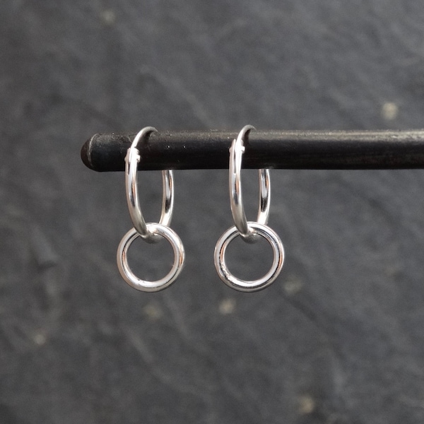 Silver Hoops, Silver Hoop Earrings, Open Circle Earrings, Geometric Silver Hoops, Everyday Earrings, Sterling Silver