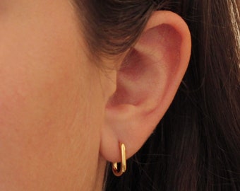 Gold Huggie Earrings, Huggie Hoops, Minimal Gold Hoops, Small Gold Hoops, Gold Vermeil