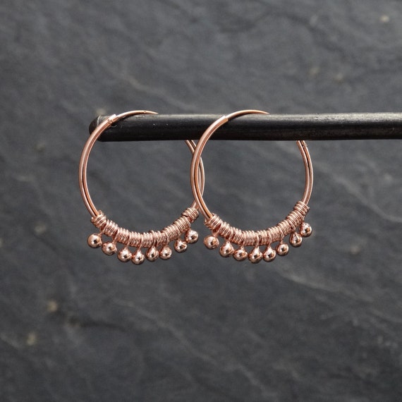 Etsy rose shop gold hoop earrings