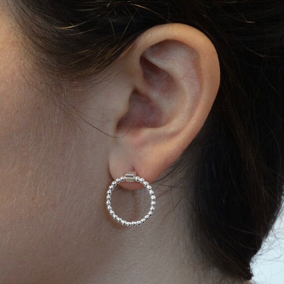 Front facing hoop earrings best sale silver