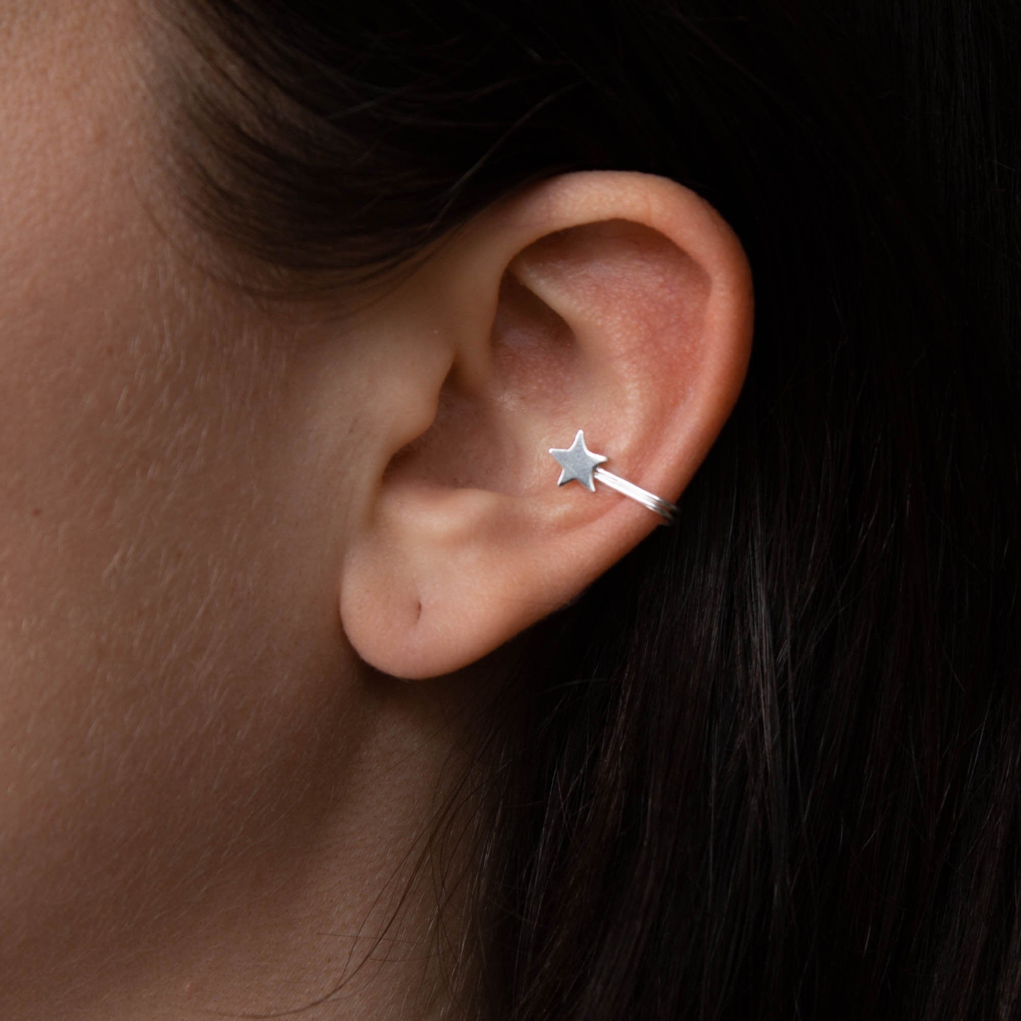 Sterling silver earrings for top of ear top