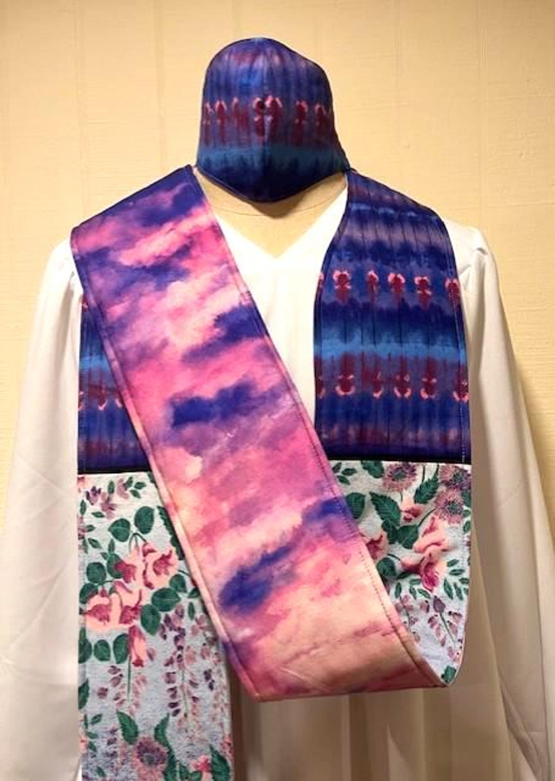 Floral/sunrise Clergy Stole, REVERSIBLE, Vestment, Two Works of Art ...