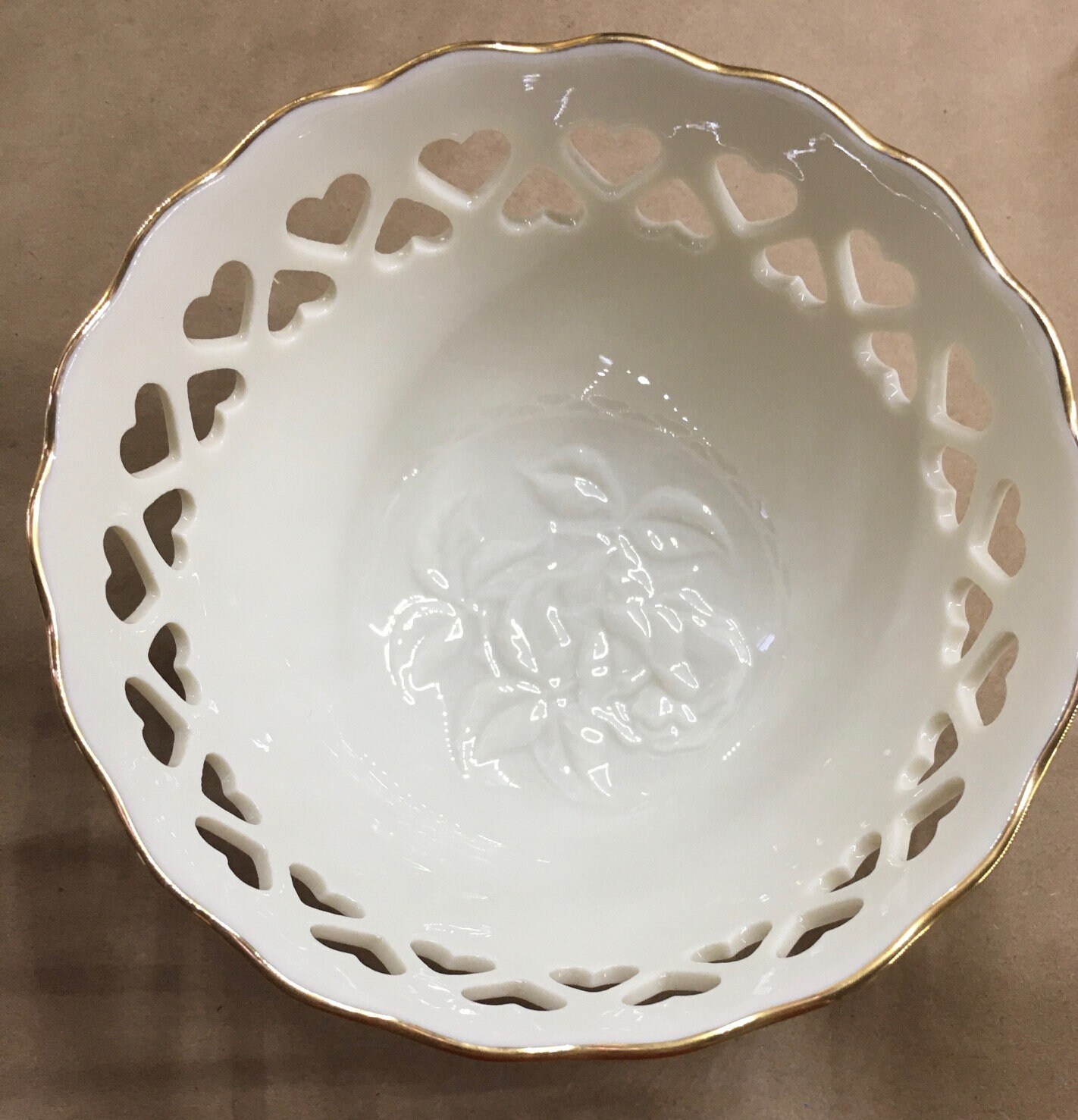 Vtg Lenox Porcelain Bowl Reticulated Heart Cutouts Beautifully Etsy