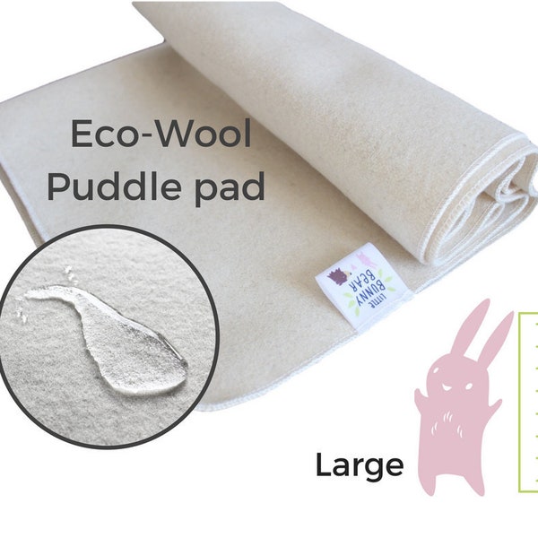 Large Wool puddle pad, mattress protector for bed, floor, for potty training, elimination communication