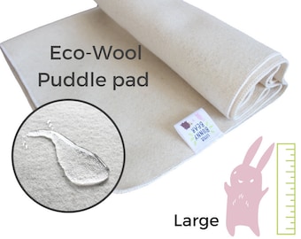 Large Wool puddle pad, mattress protector for bed, floor, for potty training, elimination communication