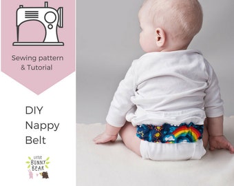 Nappy Diaper Belt PDF Sewing Pattern, Prefold Cloth Diaper, Potty Training