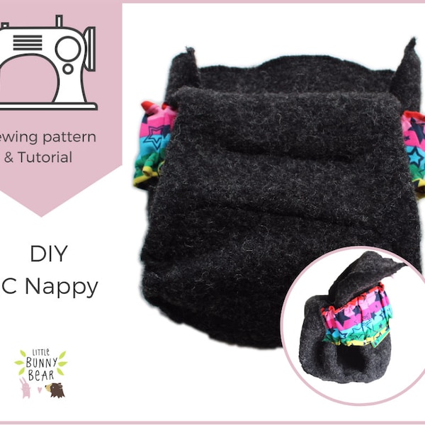 Drop flap nappy system PDF sewing pattern, nappy diaper belt and wrap, cloth diaper nappy, elimination communication, potty training