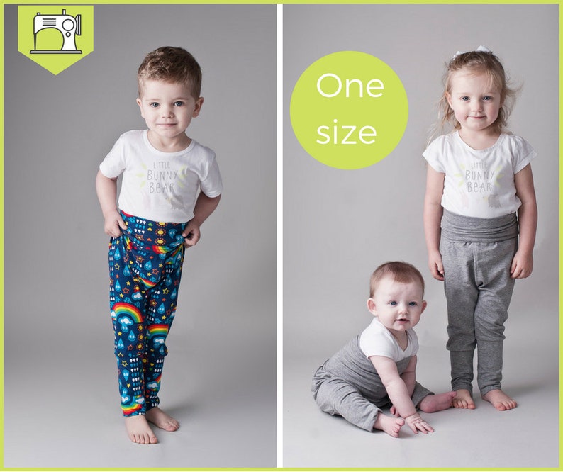 6m-4yrs, one size, Potty training sewing pattern / split crotch trousers /split pants / PDF pattern / elimination communication image 4