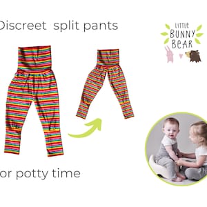 One Size: 6 m tot 4 jaar EC-broek met split kruis / zindelijkheidstraining luiervrij baby met split kruis EC-broek EC-kleding broek met split