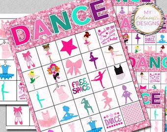 Dance BINGO Game, Dance BINGO, 8.5x11" PDF, Instant Download!