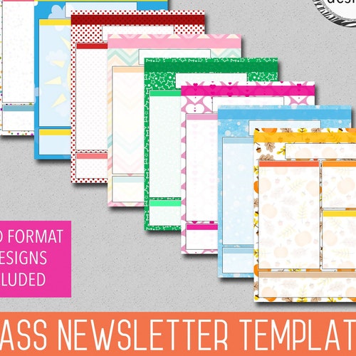 Word Format Classroom Newsletter Templates 9 Designs Etsy