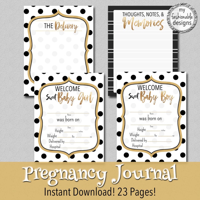 Pregnancy Journal Instant Download Pregnancy Scrapbook Etsy