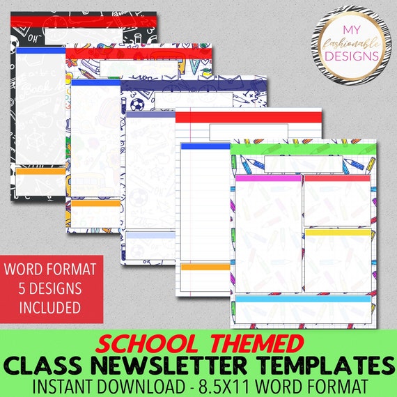Classroom Newsletter Templates 5 Designs Included Teacher Etsy Classroom Newsletter Templates 5 Designs Included Teacher Etsy
