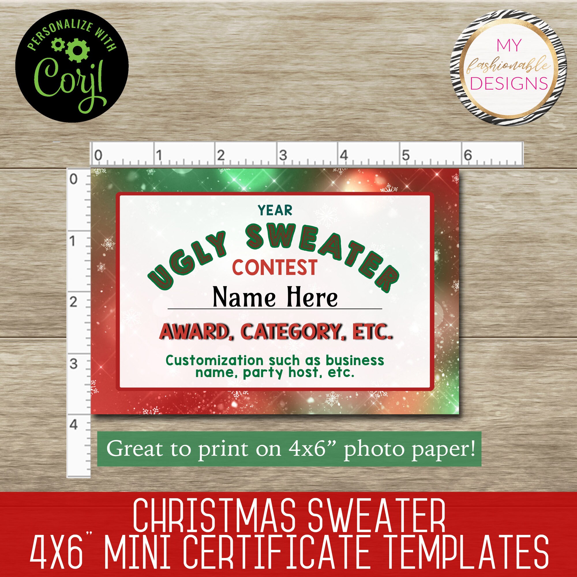 Ugly christmas deals sweater winner certificate