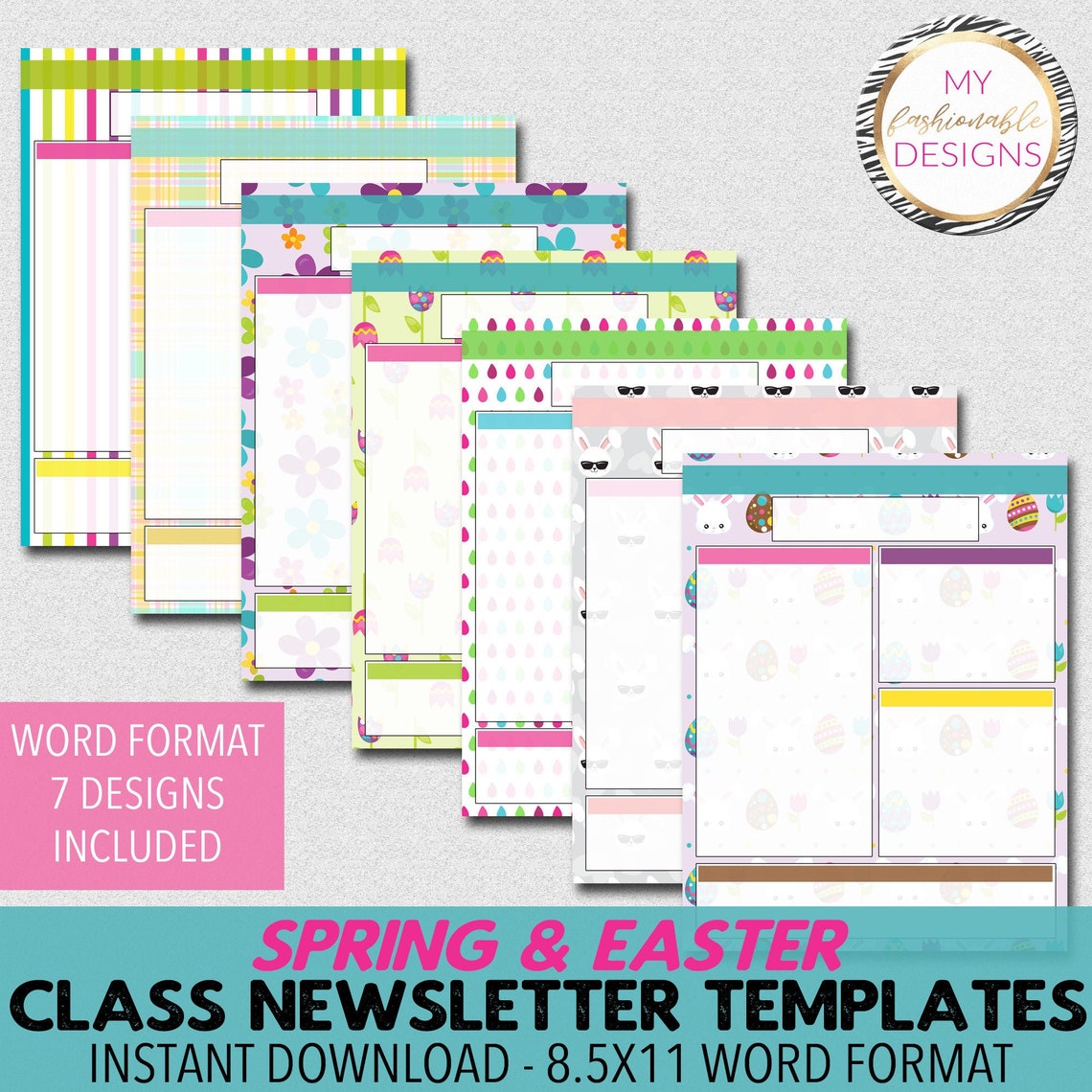 Spring Newsletter Templates 7 Designs Included Word Format Etsy