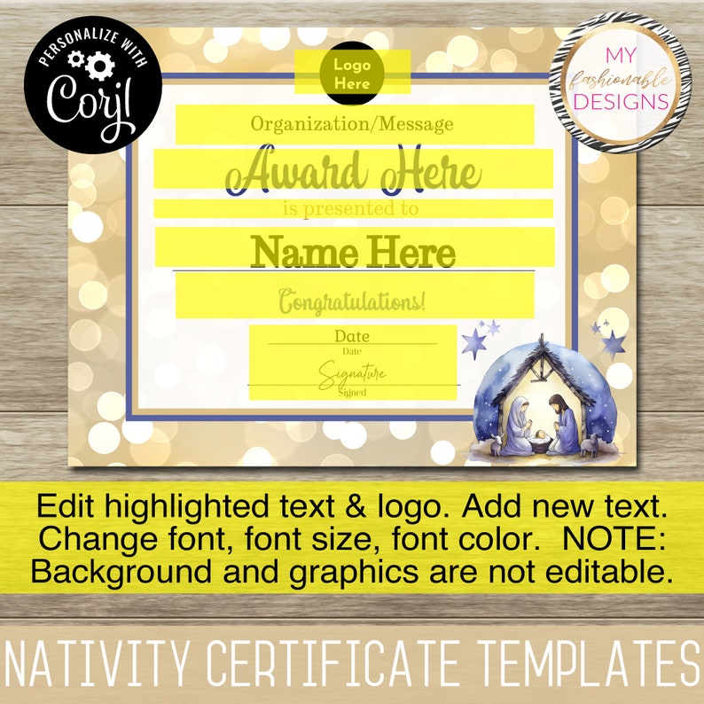 Sample Nativity Certificate.pdf Nativity Certificate Template Set - 3 Designs!!! 8.5x11