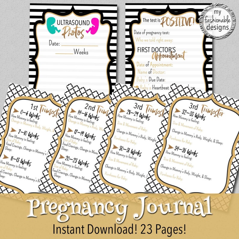 Pregnancy Journal Instant Download Pregnancy Scrapbook Etsy