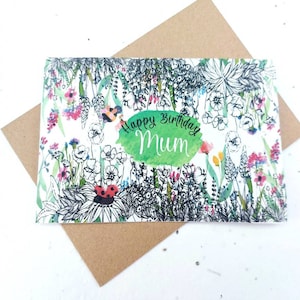 Plantable Seed Paper Birthday Card for Mum: Wildflower Eco Card