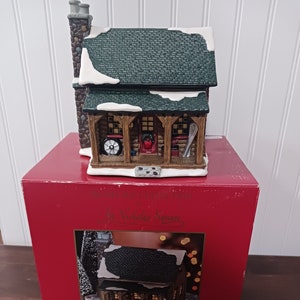 Vintage 1998 St Nicholas Square Log Cabin Christmas Village No Light