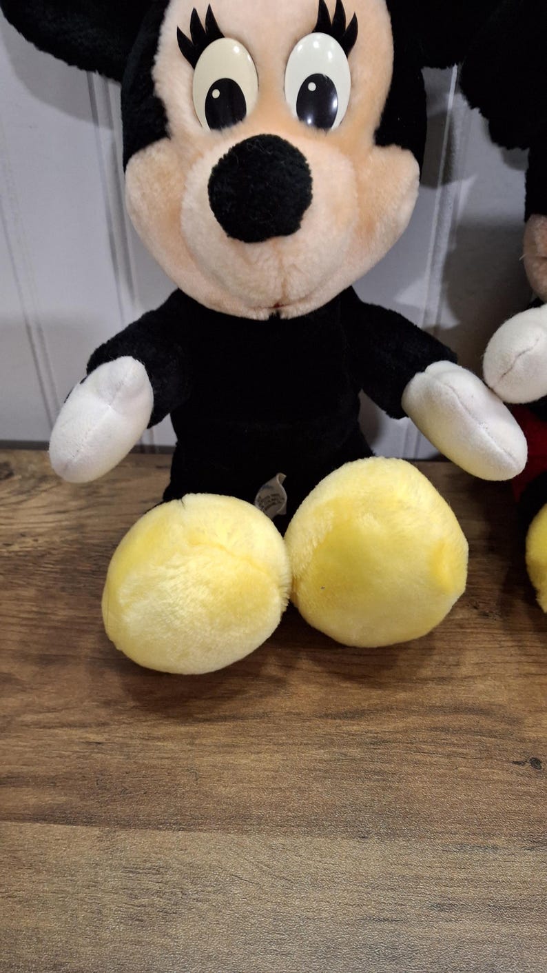 Pair Vintage Disneyland Walt Disney Mickey & Minnie Mouse Plush Stuffed Animals bild 4