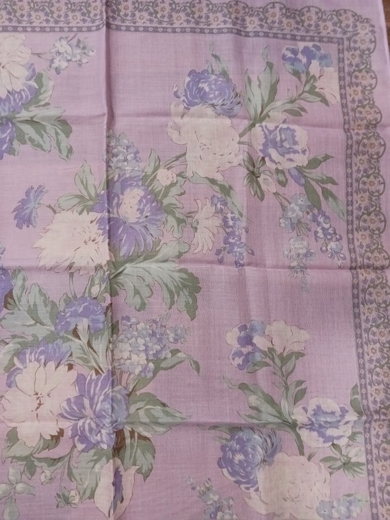 Vintage Challis by Berkshire Purple Floral Scarf … - image 3