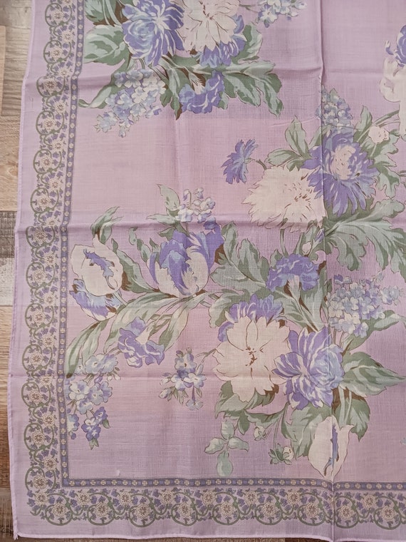 Vintage Challis by Berkshire Purple Floral Scarf … - image 2