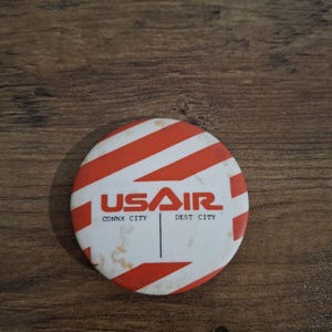 Rare Vintage USAIR Airlines Pinback 2 Inch Circle Button Connx Dest City