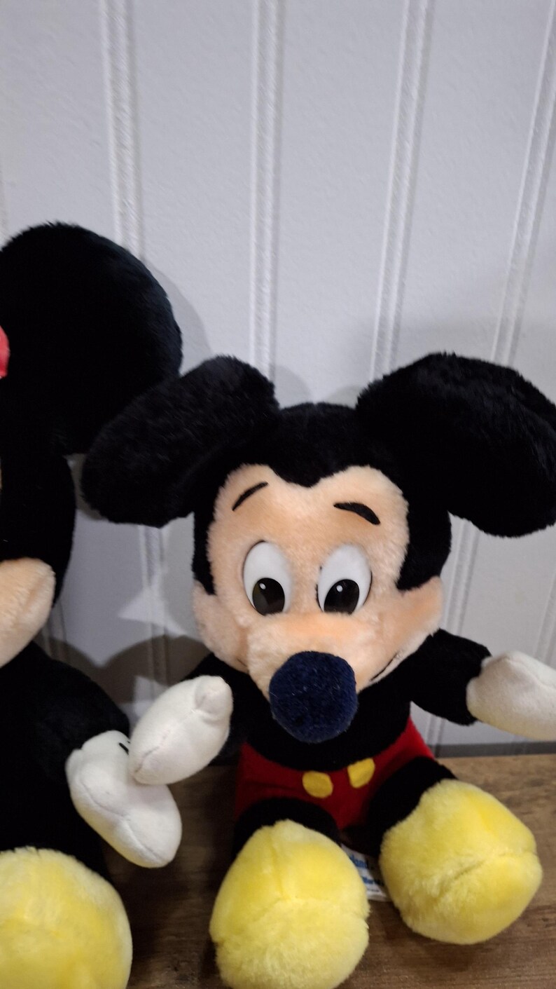 Pair Vintage Disneyland Walt Disney Mickey & Minnie Mouse Plush Stuffed Animals bild 5