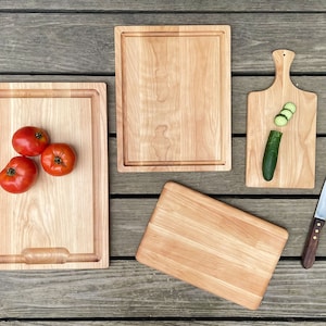 Hardwood Complete Cutting Board Set, Handmade Four-Piece Gift Set, Housewarming, Wedding Gift, Kitchen Essentials, Full Set, Large and Small