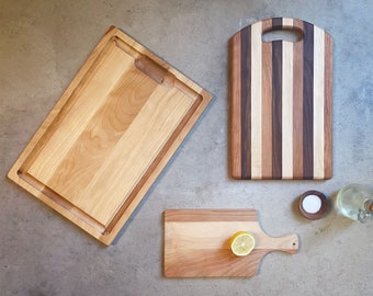 Multi-Hardwood Cutting Board Set, Three Peice Cutting Board Gift Set, Kitchen Utility Essentials, Charcuterie Boards, Carving Board, Gift