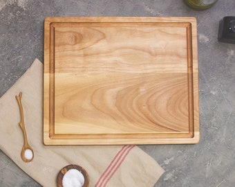Hardwood Cutting Board, With Groove,  Carving Board, Juice Catcher, Handmade Wooden Cutting Board, Yellow Birch, Wedding Gift, Housewarming