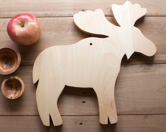 Moose Shape Cutting Board, Two Styles, Hardwood Cutting Board, Moose Board, Moose Shape Serving Tray, Novelty Board, Gift Cutting Board