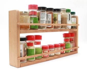 Handmade Hardwood Spice Shelf Kitchen Organizer Made from Beautiful Wood in Vermont Spice Rack Spice Storage