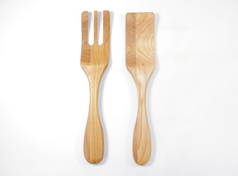 Hardwood Handmade Salad Servers Made in Vermont Pasta Etsy