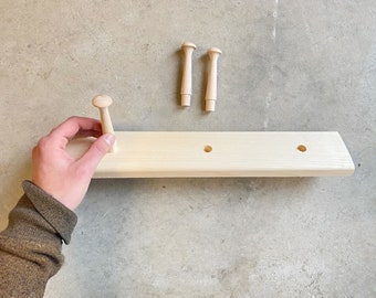 Wooden Peg Rack, Handmade Wood Peg Rack, Coat Rack, Choose Your
