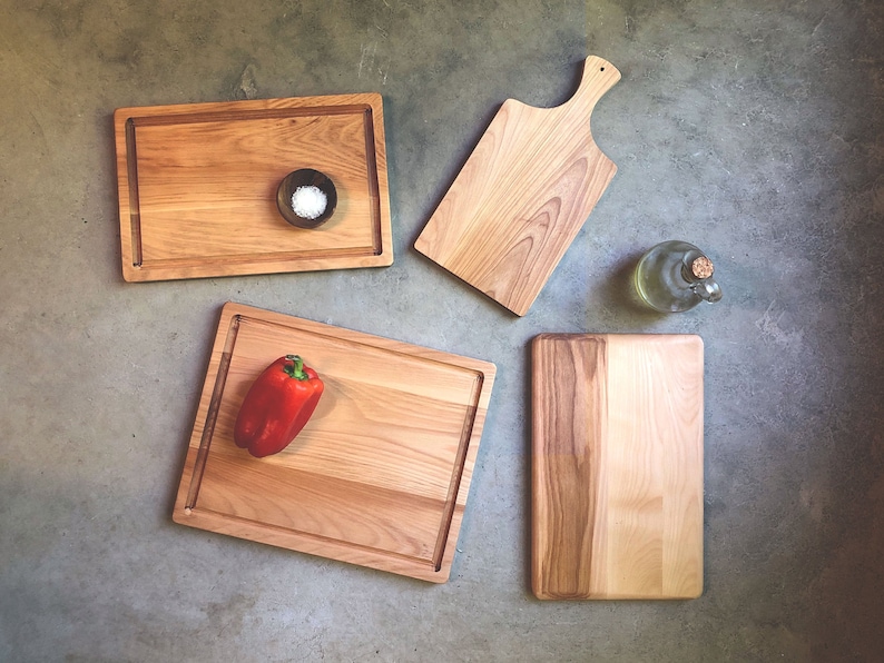 Hardwood Cutting Board Set, Handmade Four-Piece Gift Set, Housewarming Gift, Wedding Gift, Kitchen Basics image 1