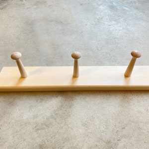Wooden Peg Rack, Handmade Wood Peg Rack, Coat Rack, Choose Your Size, Unfinished able to Paint, Storage and Organization image 2