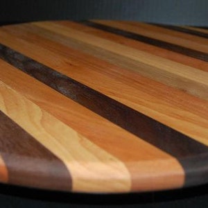 Handmade in Vermont-Lazy Susan Maple Cherry Walnut Striped Multi Color image 4